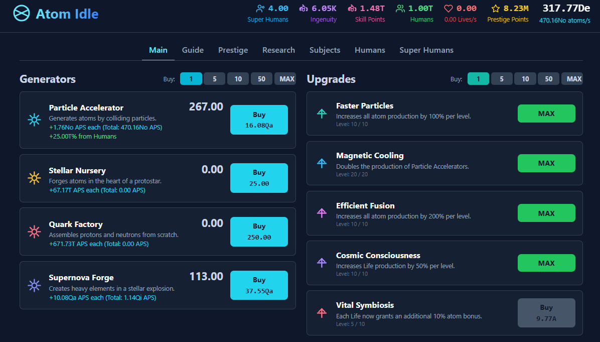 Play game Atom Idle