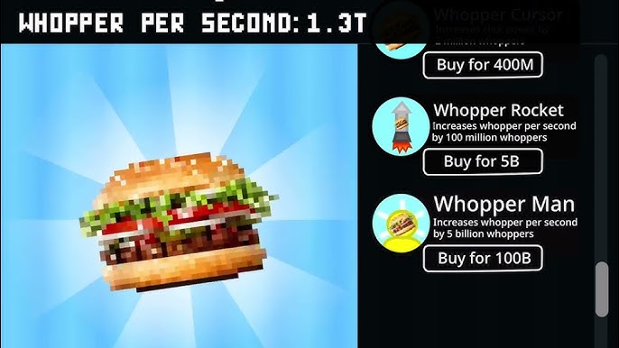 Play game Whopper Clicker