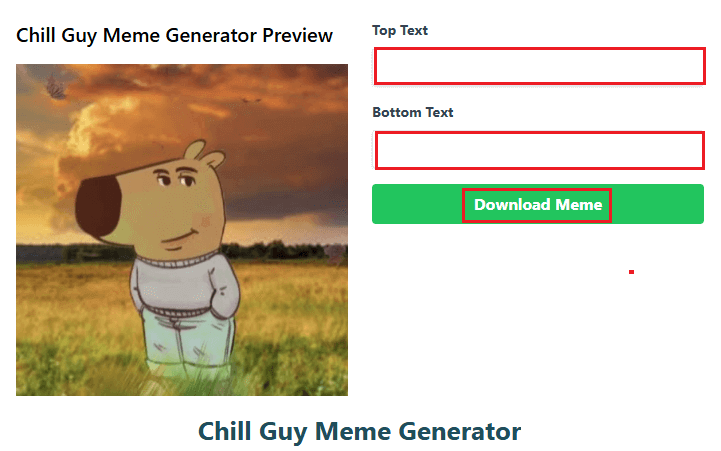 How to use Chill Guy MeMe Generator